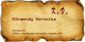 Körmendy Veronika névjegykártya