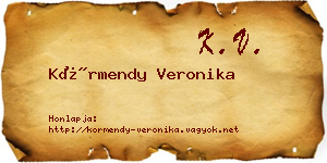 Körmendy Veronika névjegykártya