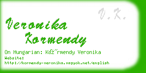 veronika kormendy business card